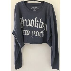 Aero Aeropostale OG Crop Boyfriend Tee Collection Brooklyn New York Shirt L 56"